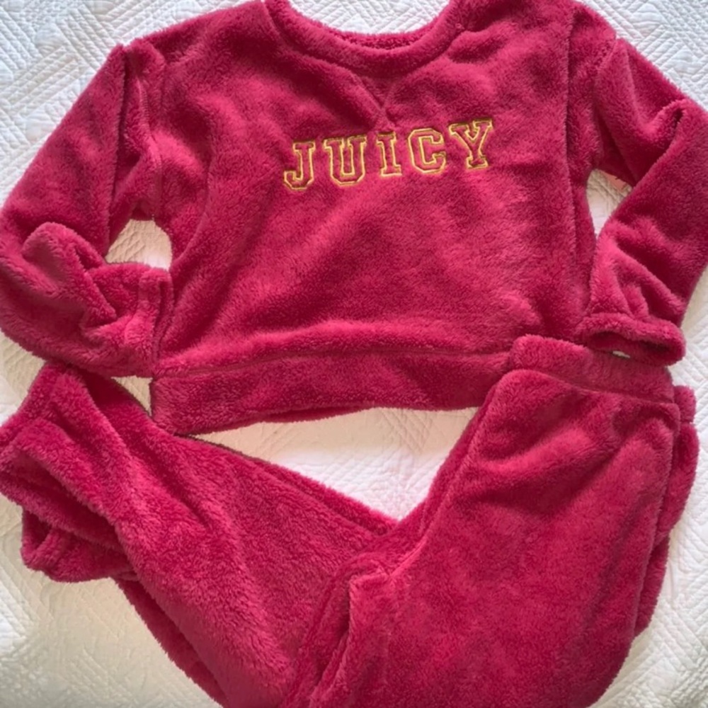 Juicy Couture pink teddy bear pajamas set XL